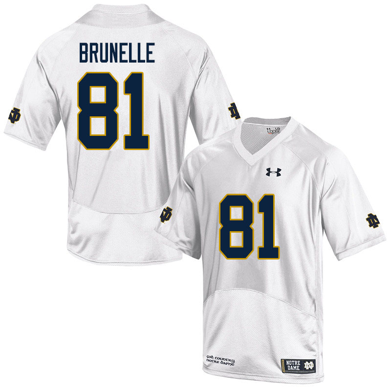 Men's NCAA Notre Dame Fighting Irish #81 Jay Brunelle Stitched College Under Armour Authentic White Football Jersey JF10Y17PY